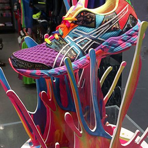 Colorful Asics running shoe